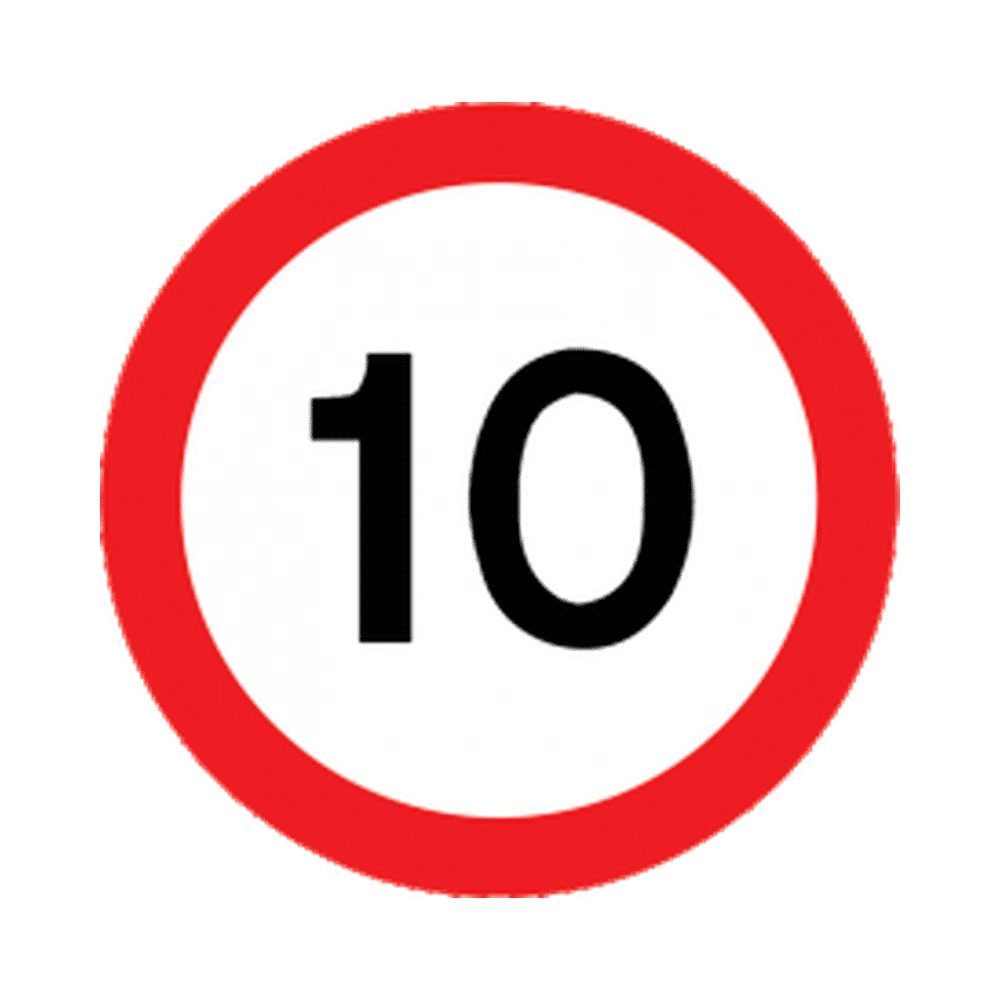 10mph-1.png 10 Mph Speed Sign Road Traffic Sign - RA2 Reflective - Image 1