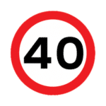 40 Mph Speed Sign Road Traffic Sign - RA2 Reflective