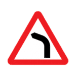 Bend (Left) Ahead Road Traffic Sign - RA2 Reflective