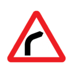 Bend (Right) Ahead Road Traffic Sign - RA2 Reflective