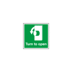 Turn To Open Anti-Clockwise Sign