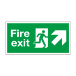 Fire Exit Running Man Arrow Up Right Sign