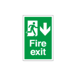 Fire Exit Running Man Down Sign