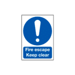 Fire Escape Keep Clear Sign
