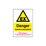 Danger Explosive Atmosphere (Atex Category 1) Sign
