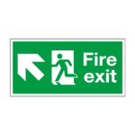 Fire Exit Running Man Arrow Up Left Sign