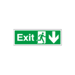 Exit Running Man Arrow Down Sign