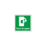 Turn To Open Clockwise Sign