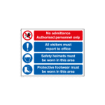 No Admittance Authorised Personnel Only All Visitorsmust Report To Site Office Sign