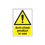 Anti-Climb Product In Use Sign