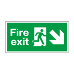 Fire Exit Running Man Arrow Down Right Sign