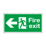 Fire Exit Running Man Arrow Left Sign