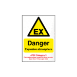 Danger Explosive Atmosphere (Atex Category 3) Sign