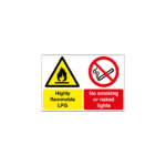 Highly Flammable Lpg No Smoking Or Naked Lights Sign