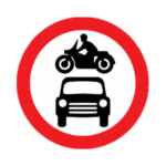 Cars And Motorbikes Prohibited Road Traffic Sign - RA2 Reflective
