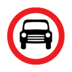 Cars Prohibited Road Traffic Sign - RA2 Reflective