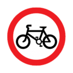 Cycles Prohibited Road Traffic Sign - RA2 Reflective