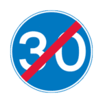 End Of 30mph Minimum Speed Limit Road Traffic Sign - RA2 Reflective