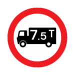 Goods Vehicles Above Weight Shown Road Traffic Sign - RA2 Reflective