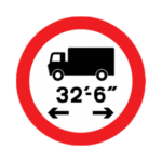 Goods Vehicles Above Width Shown Prohibited Road Traffic Sign - RA2 Reflective