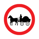 Horse Drawn Vehicles Prohibited Road Traffic Sign - RA2 Reflective