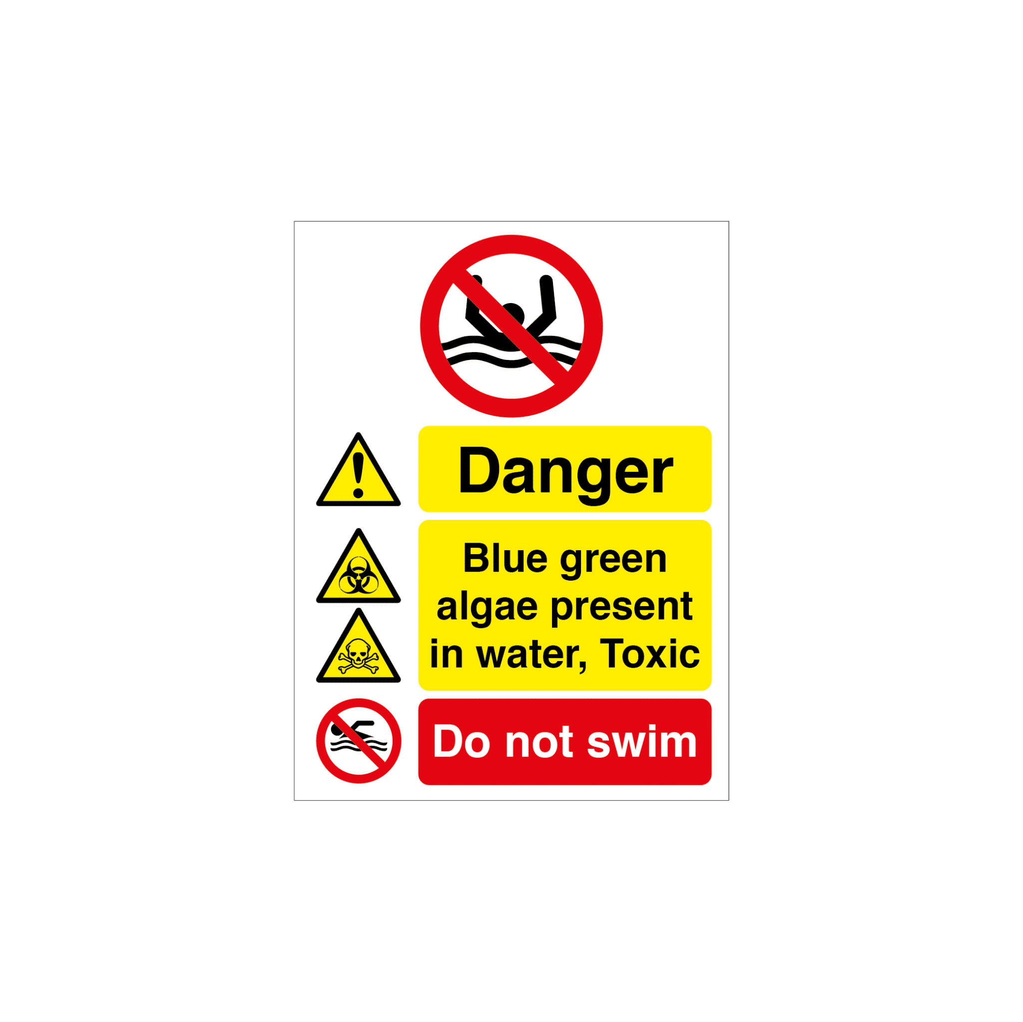 MASTER-COPY-Aggregate-Industries-Quarry-signs-04.png Danger Blue Green Algae - Do Not Swim Quarry Sign - Image 1