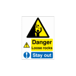 Danger Loose Rocks - Stay Out Quarry Sign