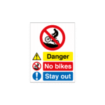 Danger No Bikes - Stay Out Quarry Sign