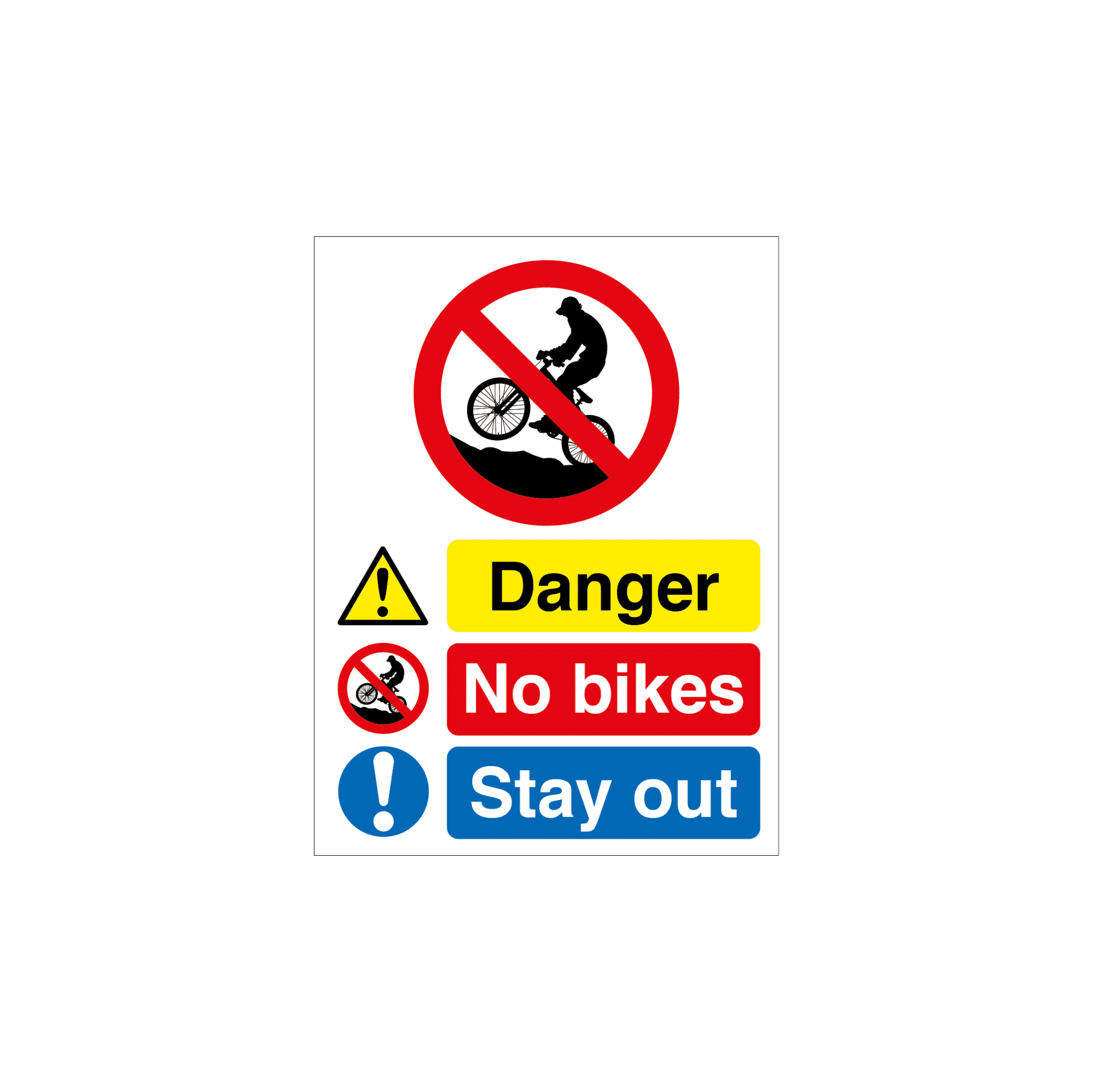 MASTER-COPY-Aggregate-Industries-Quarry-signs-14.png Danger No Bikes - Stay Out Quarry Sign - Image 1