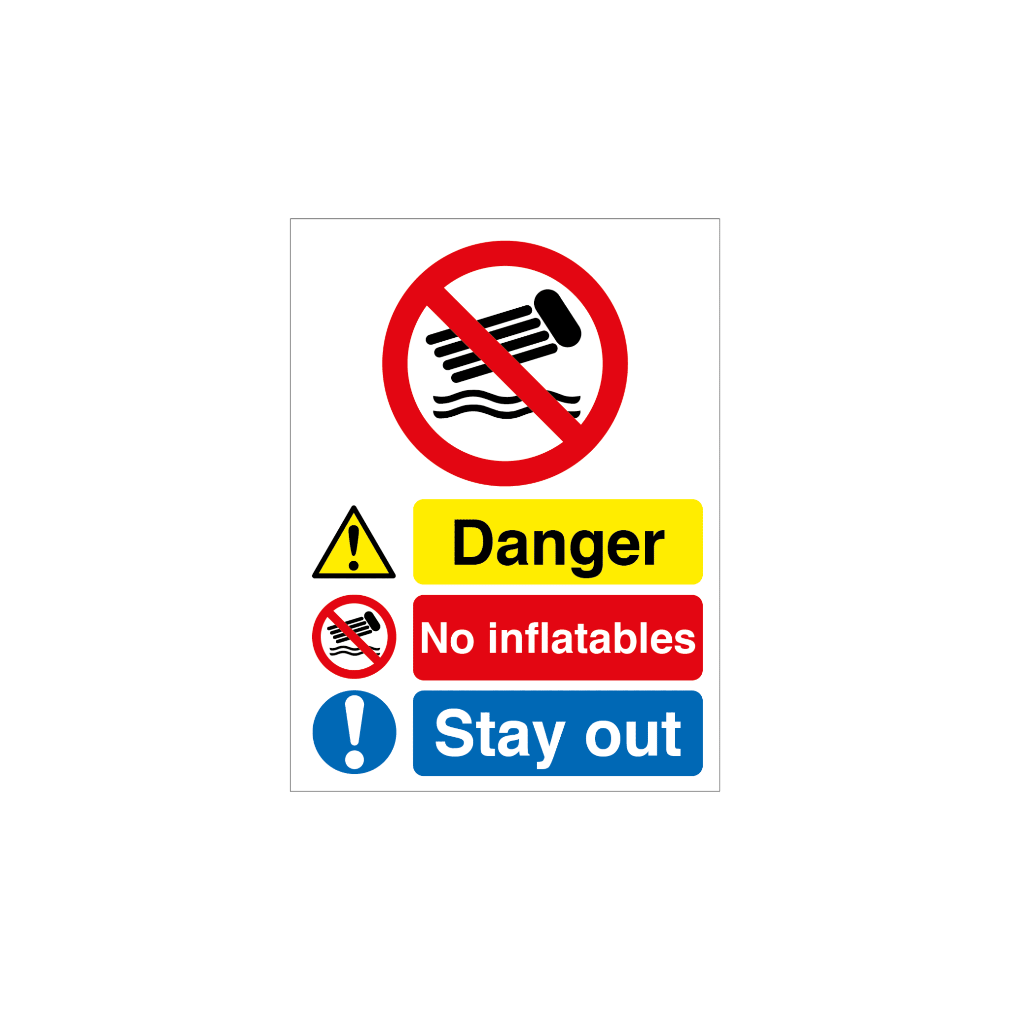 MASTER-COPY-Aggregate-Industries-Quarry-signs-16.png Danger No Inflatables - Stay Out Quarry Sign - Image 1