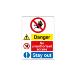 Danger No Unauthorised Access - Stay Out Quarry Sign