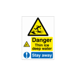 Danger Thin Ice - Stay Away Sign