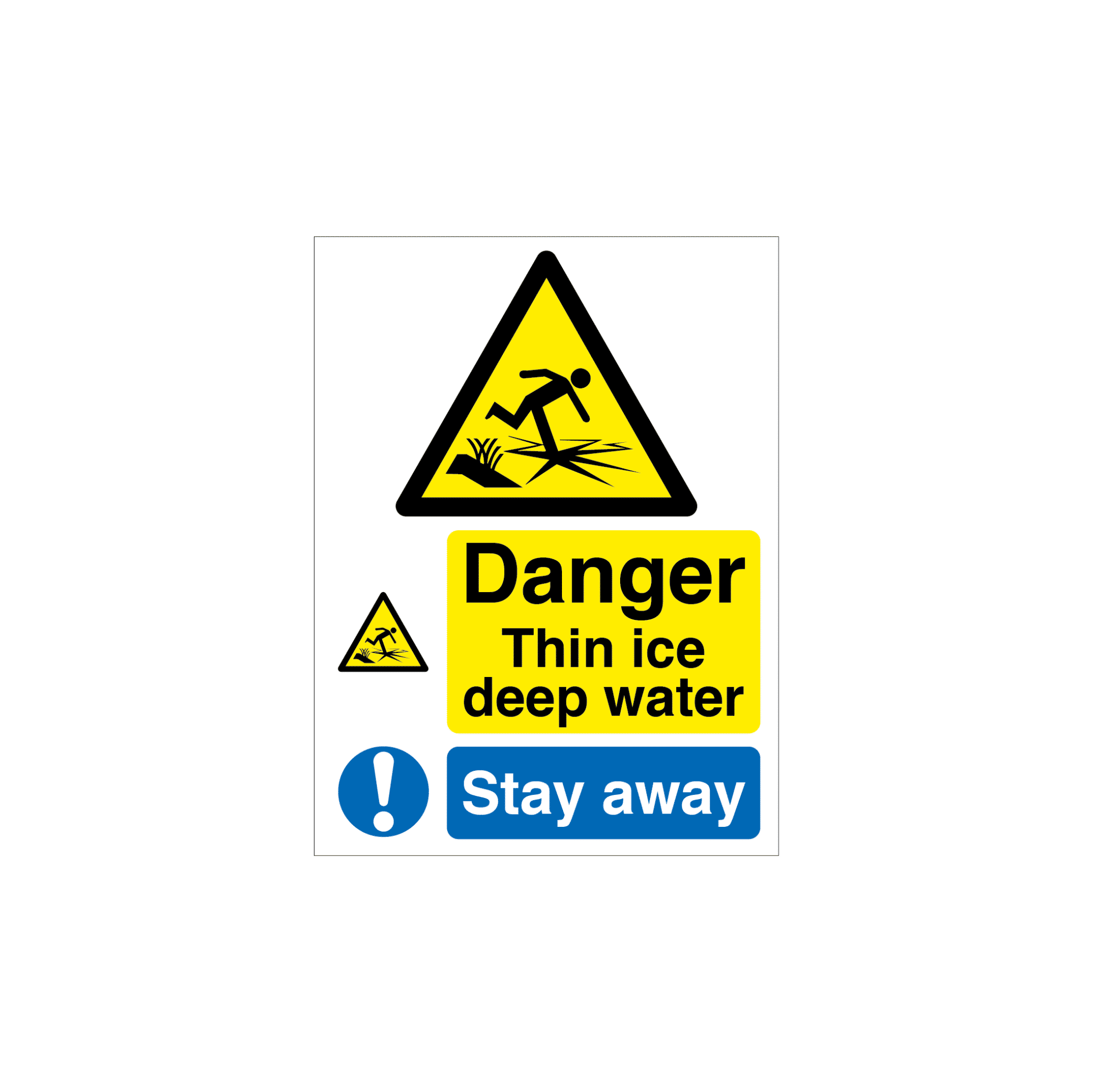 MASTER-COPY-Aggregate-Industries-Quarry-signs-23.png Danger Thin Ice - Stay Away Sign - Image 1