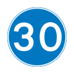 Minimum Speed Limit  30mph Road Traffic Sign - RA2 Reflective