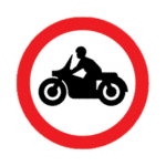 Motorbikes Prohibited Road Traffic Sign - RA2 Reflective