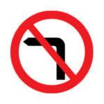 No Left Turn Road Traffic Sign - RA2 Reflective