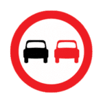 No Overtaking Road Traffic Sign - RA2 Reflective