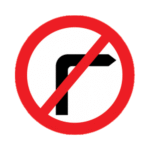 No Right Turn Road Traffic Sign - RA2 Reflective