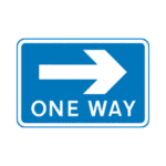 One Way (Right) Road Traffic Sign - RA2 Reflective