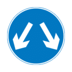 Pass Either Side Road Traffic Sign - RA2 Reflective