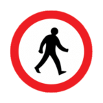 Pedestrians Prohibited Road Traffic Sign - RA2 Reflective