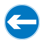 Proceed Left Road Traffic Sign - RA2 Reflective