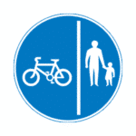 Separated Path For Cycles (Right) And Pedestrians (Left) Road Traffic Sign - RA2 Reflective