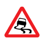 Slippery Road Road Traffic Sign - RA2 Reflective