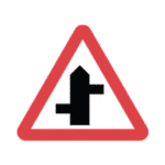 Staggered Junction Ahead Road Traffic Sign - RA2 Reflective