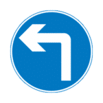 Turn Left Ahead Road Traffic Sign - RA2 Reflective