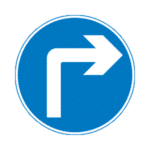 Turn Right Ahead Road Traffic Sign - RA2 Reflective