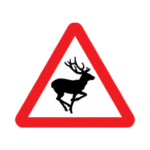 Wild Animals (Deer) Road Traffic Sign - RA2 Reflective