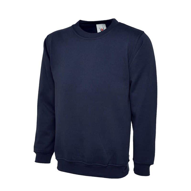 uneek-uc211-ladies-deluxe-crew-neck-work-sweatshirt-heather-navy-ac.jpg Ladies Deluxe Crew Neck Sweatshirt - Image 1